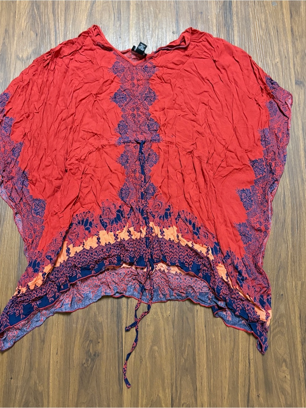 Angie Red Embroidered Boho Tunic Top - Picture 3 of 5